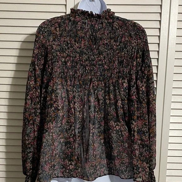 Zara Black Floral Blouse - Picture 8 of 13